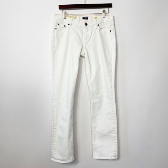 J. Crew Matchstick White Straight-Leg Jeans Classic Fit Cotton Blend Denim Sz 30 - Picture 3 of 9